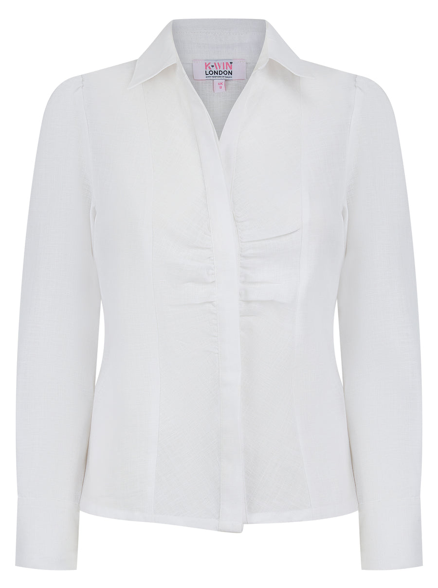 Classic Ruched White Shirt